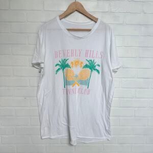 Show Me Your MUMU White Oversized Beverly Hill Tennis Club Tshirt sz Med